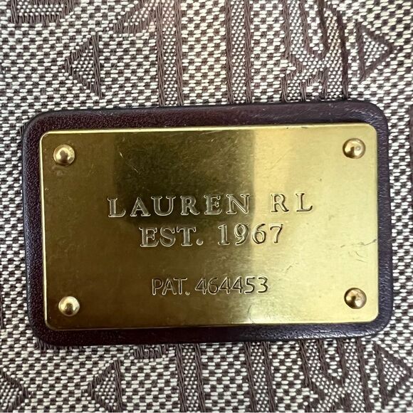 Ralph Lauren Vintage Signature Khaki Brown Medium Satchel Tote Handbag - Picture 4 of 13